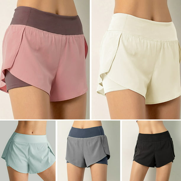 Shorts Pantalones cortos para correr para mujer 2 en 1 con bolsillo ancha Cobertura Ca Abody Shorts Mujer | Walmart en