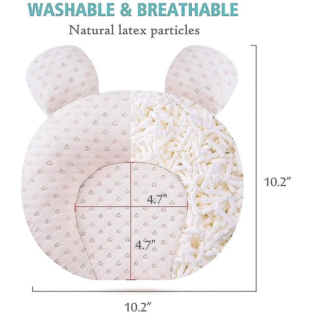 Almohada ajustable para la cabeza del bebé recién nacido, almohadas suaves  y transpirables para dormir, diseño ergonómico, lavable (3#blanco)