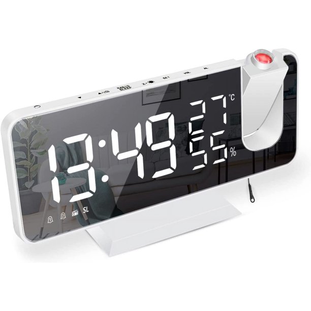 Reloj Despertador Digital Con Proyector 360 Radio Fm Y Alarm