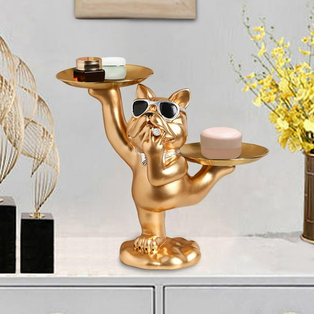 Elegante cuenco para llaves para mesa de entrada, bandeja dorada, moderna  figura dorada, cuenco de cerámica, bandeja de entrada, bandeja para llaves