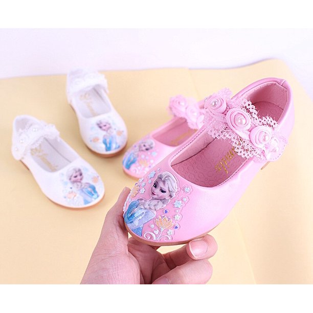 Disney nuevos niños Frozen blanco rosa zapatos casuales niñas Sofía princesa  suave dibujos animados zapatos niños fiesta zapatillas tamaño 26-3527 Gao  Jinjia LED