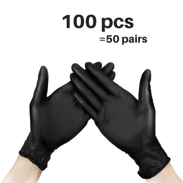 Guantes de nitrilo cocina, sin polvo, de látex, color negro, para limpieza del hogar, laboratorio, guantes de nitrilo caja de 100 heqiyong LED | Walmart en línea