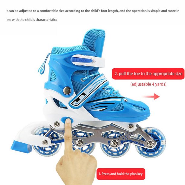 Patines en línea para niños y niñas, principiantes, tamaño ajustable de 4  tamaños con ruedas iluminadas para niños.