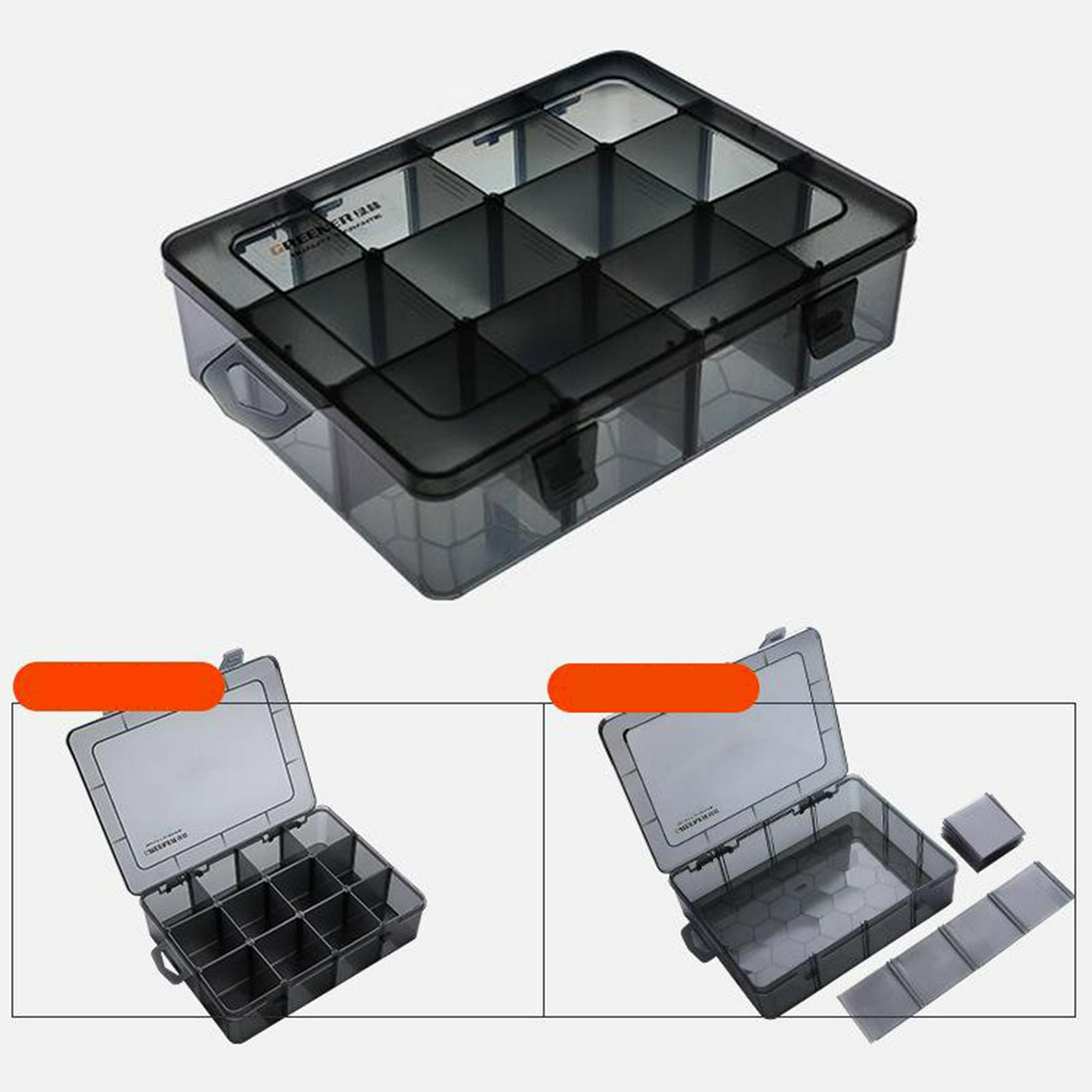 3x caja plastico almacenaje joyas electrónica herramientas collar