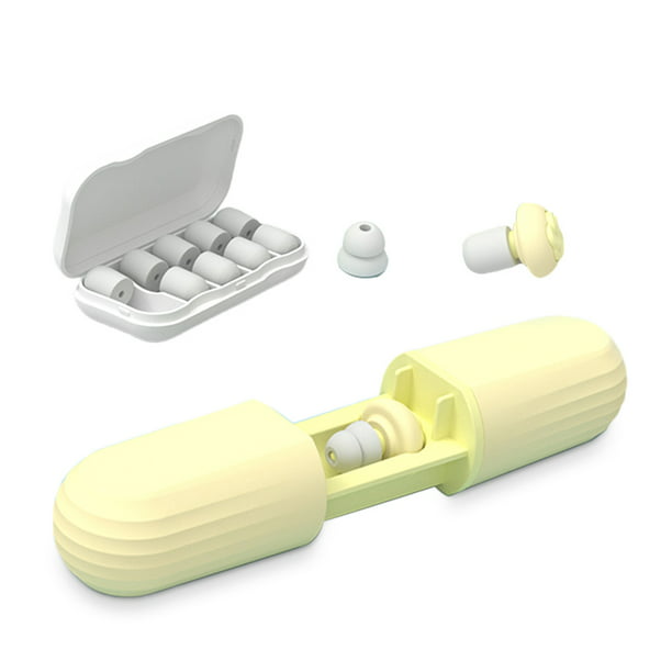 Reducción de ruido Tapones para los oídos de silicona Orejeras para dormir  Protección auditiva Bloqueo de sonido Avión Suministros para el cuidado  personal del hogar Amarillo Inevent CE001609-02B