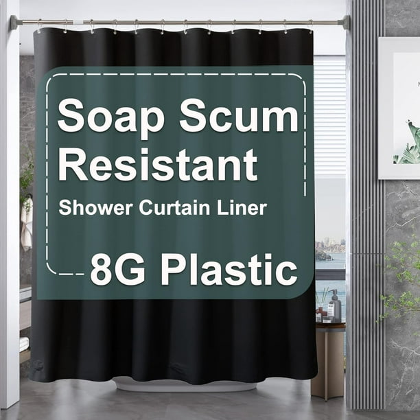 AmazerBath Cortina de ducha transparente, cortina de ducha de plástico de  72 x 72, cortina de ducha impermeable de PEVA, cortinas de ducha ligeras  para baño con 3 imanes pesados y 12