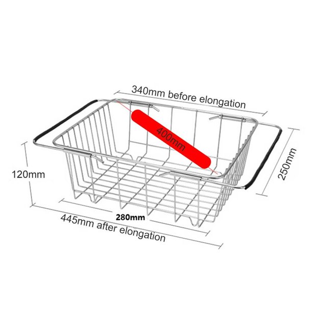 Estante de secado de platos ajustable sobre el fregadero para