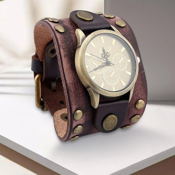 Correa de reloj de cuero genuino para el estilo vintage del,  México