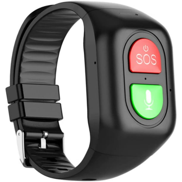 SOS pulsera GPS ubicación de emergencia pulsera pulsera reloj de fitness  para personas mayores niños negro JAMW Sencillez