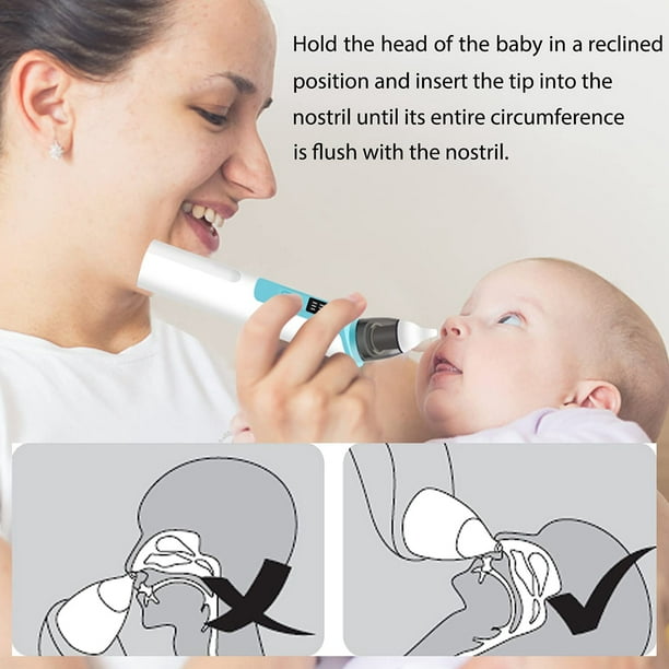 Aspirador nasal eléctrico para bebés, ventosa para la nariz para el kit de  atención médica para bebés mientras que con el limpiador nasal para la  congestión nasal recargable por USB Zhivalor 222846-3