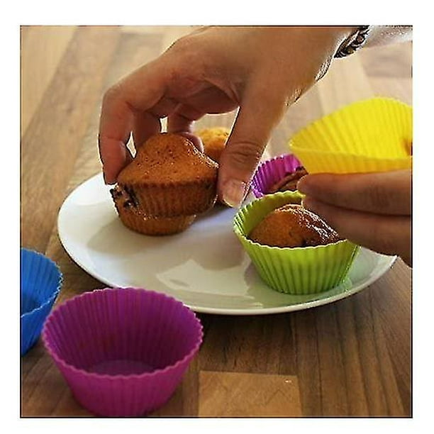 Moldes de silicona para tartas, para muffins, cupcakes, juego de 24 moldes  reutilizables
