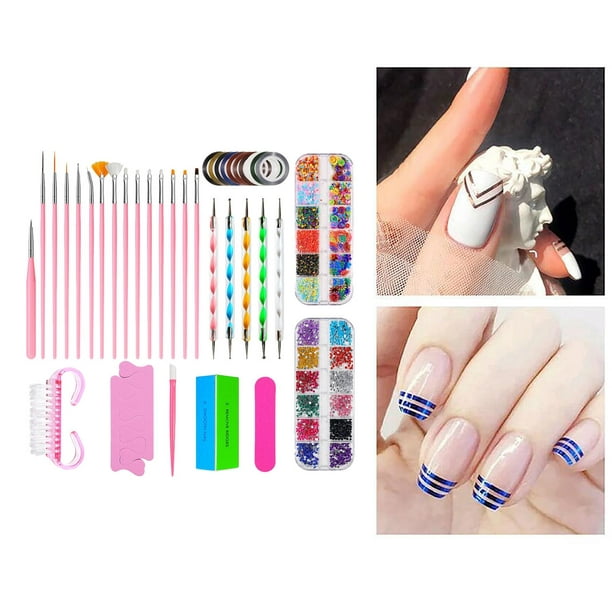 Kit de pinceles para diseño de uñas acrílicas, pintura para el
