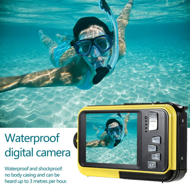 Cámara subacuática a prueba de agua Cámara digital de doble pantalla HD 48MP (Amarillo) Ndcxsfigh | Walmart en