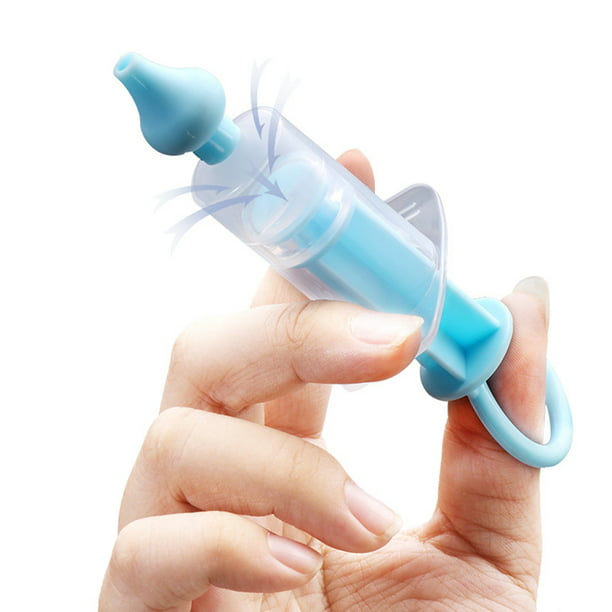 3 uds., jeringa para bebé, aspirador nasal, punta de silicona,  antirreflujo, dispositivo de lavado nasal para bebé, azul