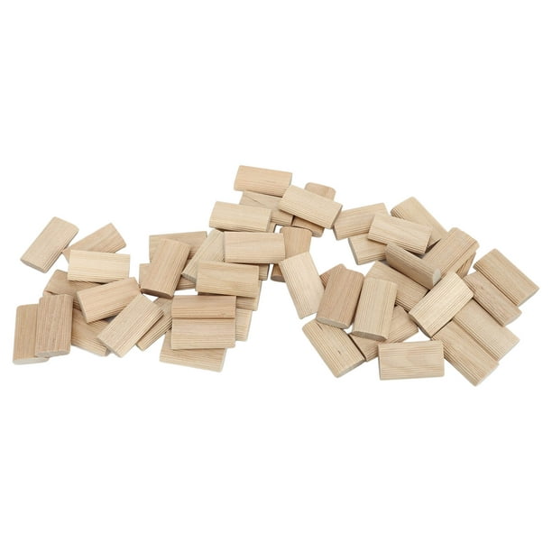  50 piezas de espiga de dominó de 0.394 x 1.969 in, espiga de  madera plana, bloque de inserción de espiga de madera de haya maciza para  carpintería, muebles, empalme, gabinete, fabricación