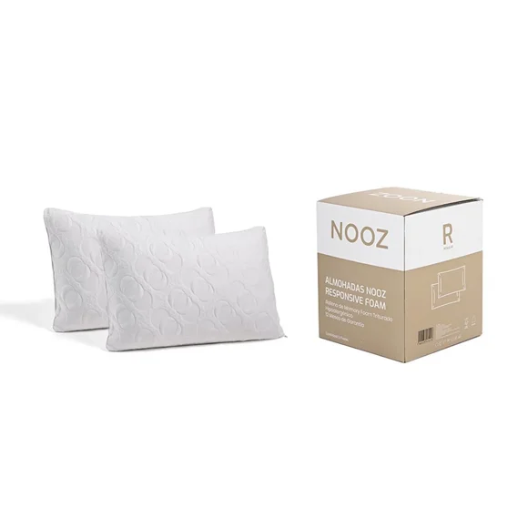 almohadas nooz responsive foam 2 pack tamaño estandar 60x40 cm memory foam nooz memory foam 2 pack