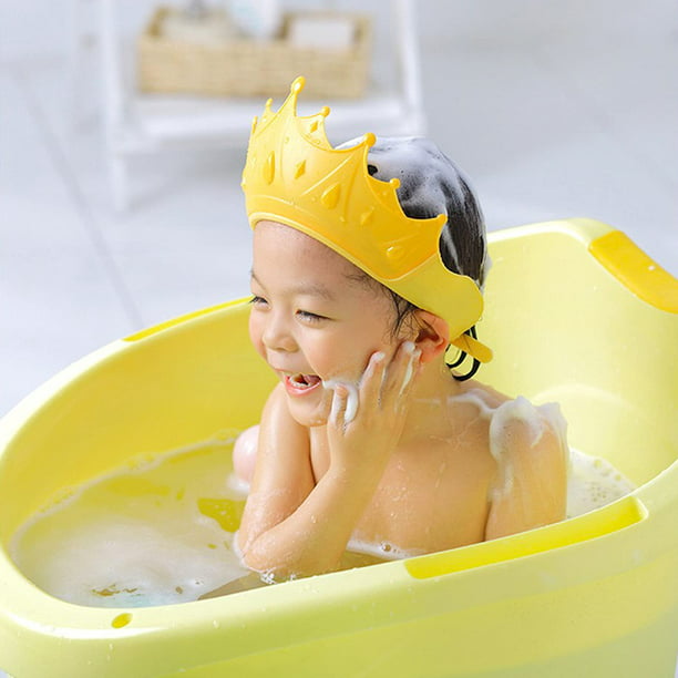 Gorro de ducha para bebé, gorro de champú impermeable para niños, niñas  pequeñas, niños, protege los oídos y los ojos. Corona de baño de silicona  ajustable. Ormromra DLM696
