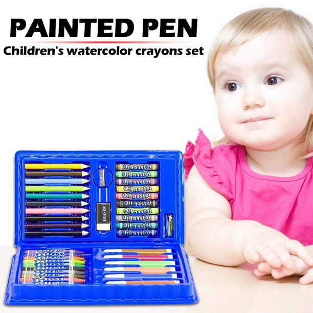 Juego de pintura de tablero de dibujo para niños, lápices de colores,  acuarelas, útiles escolares