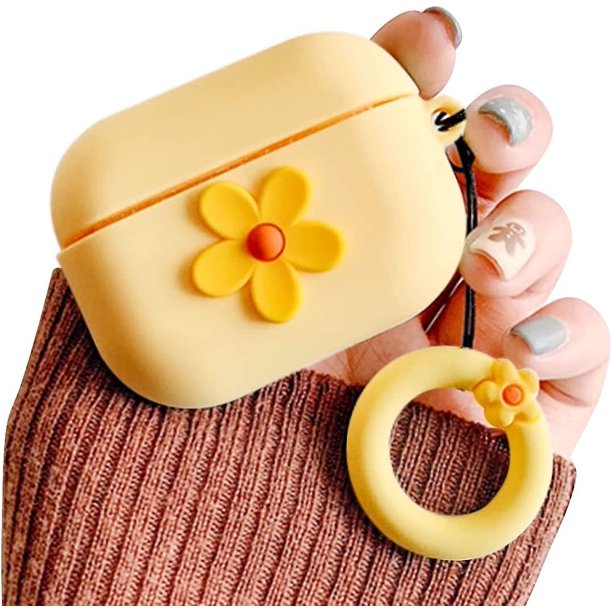 Compatible con Airpods Funda Lindo Patr n de Flores de Dibujos Animados Ni as Mujer Silicona Suave a Prueba de Golpes Llavero Dise o Cubierta para