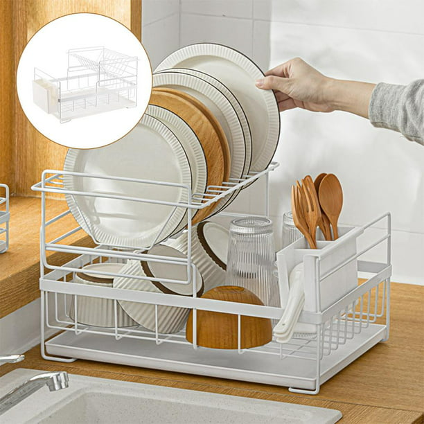 Estante para secar platos sobre el fregadero, estante organizador