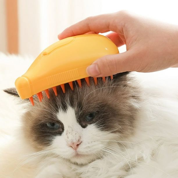 Cepillo de vapor para gatos 3 en 1 Cepillo de masaje para mascotas fácil de  usar para eliminar el pelo enredado