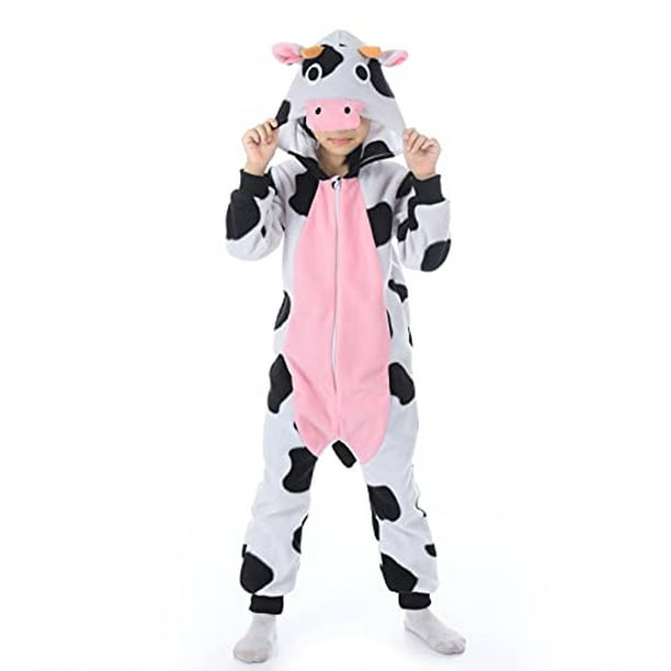 Pijama de vaca lechera para niños, mono, disfraz de vaca, para