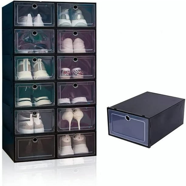 Paquete de 12 cajas de zapatos apilables organizador de armario