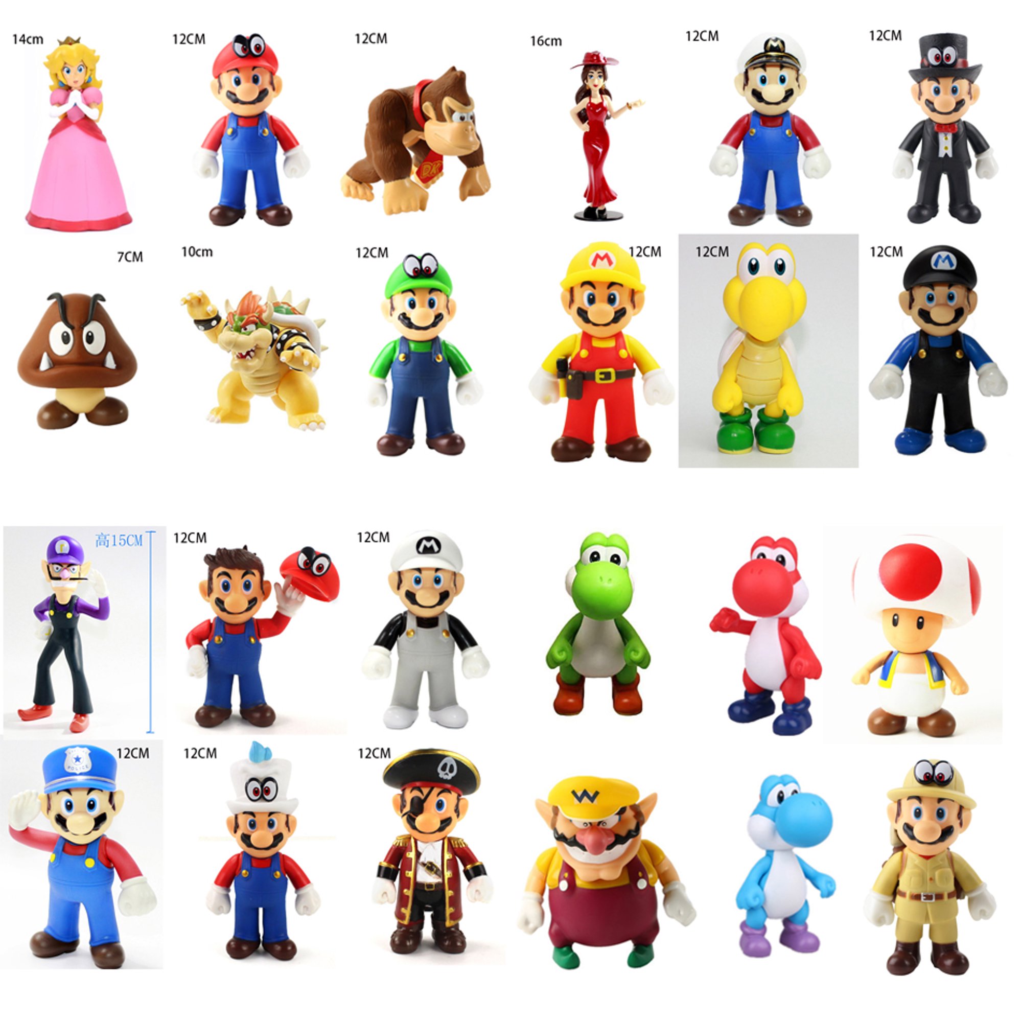 20 estilos Super Mario Bros modelo de juguete para niños PVC figura de  acción coleccionable modelo de marionetas muñecas regalos de fiesta de  Navidad caliente zhangmengya LED