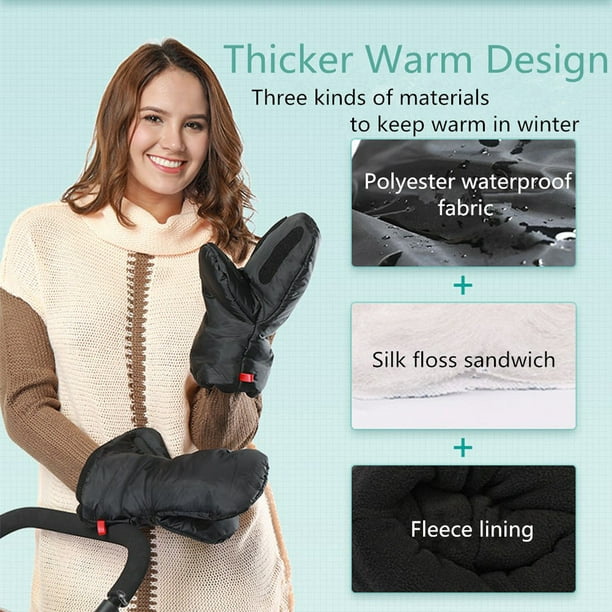 Comprar Guantes cálidos de invierno para cochecito de bebé, manoplas  impermeables, accesorio para cochecito, guantes gruesos de lana
