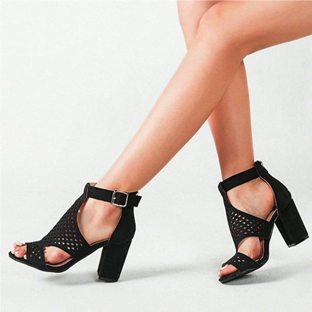 Zapatos de mujer verano moda estilo romano cómodo cinturón hebilla cuadrado tacones altos Pee Wmkox8yii hfjk2462 | Walmart en línea
