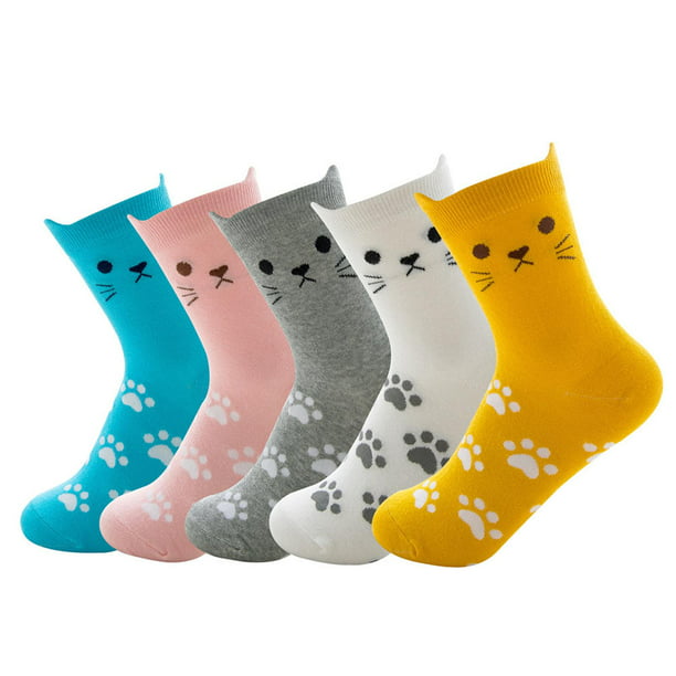 5 pares de calcetines deportivos para mujer, divertidos calcetines  informales de con de animales ric Yuyangstore calcetines de dibujos  animados para mujer