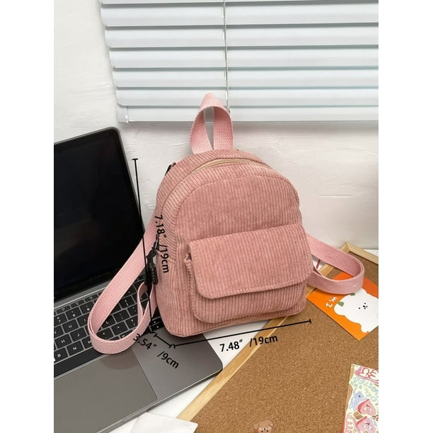 Mini mochila de pana bordada con nombre personalizado para mujer, mochilas  pequeñas de moda, mochila Fivean unisex
