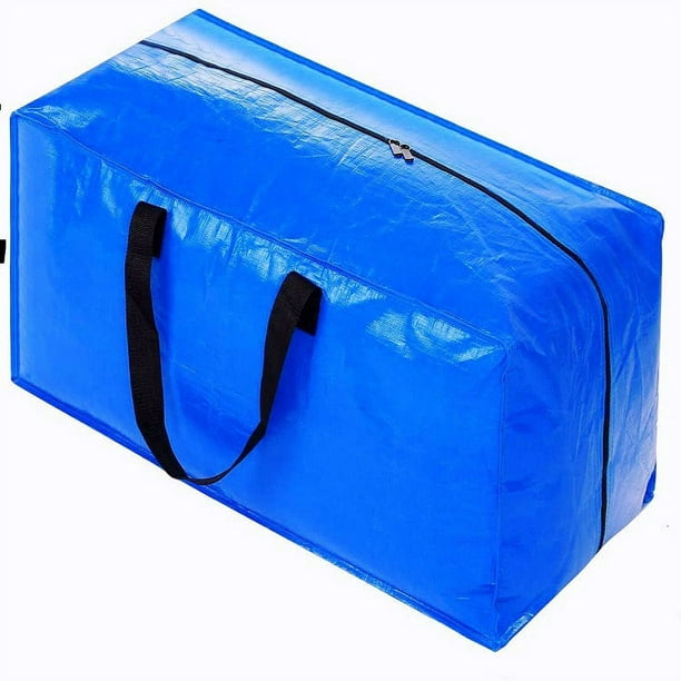 Bolsas de almacenamiento extra grandes resistentes, bolsas de mudanza  azules con cremalleras para almacenamiento de mantas de ropa, cajas de  suministros para mudanzas universitarias, contenedores de almacenamiento de  ropa compatibles con carrito