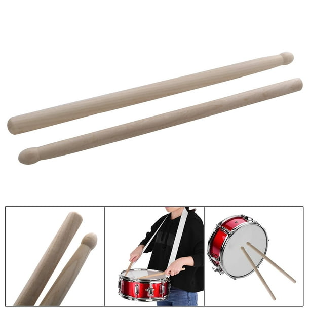 Baquetas de madera con goma blanca, tambor de lengua de acero, mazo de  instrumentos de percusión, piezas de 9 pulgadas de largo para principiantes  y
