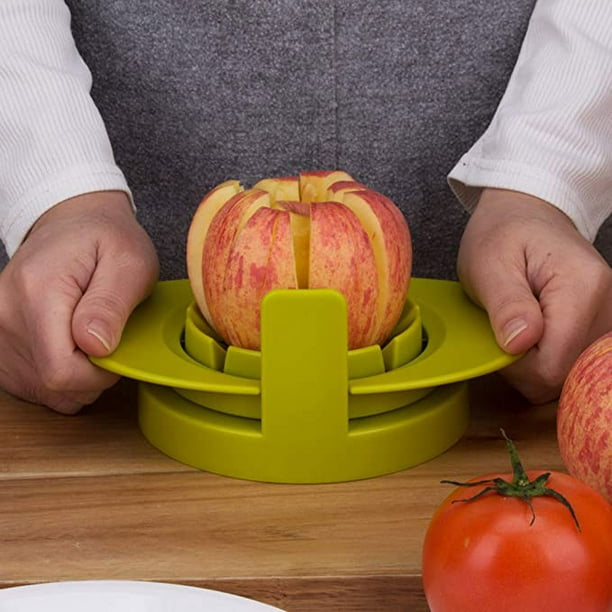 Cortador de manzana – Cortador de frutas 4 en 1, cortador de manzana de  acero inoxidable, rebanador de mango resistente, cortador de tomate,  cortador