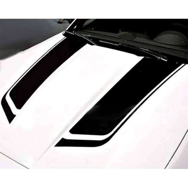 Pegatinas de capó de coche, pegatinas de decoración Exterior de vinilo  lateral para cuerpo de carreras de capó Universal negro JAMW Sencillez