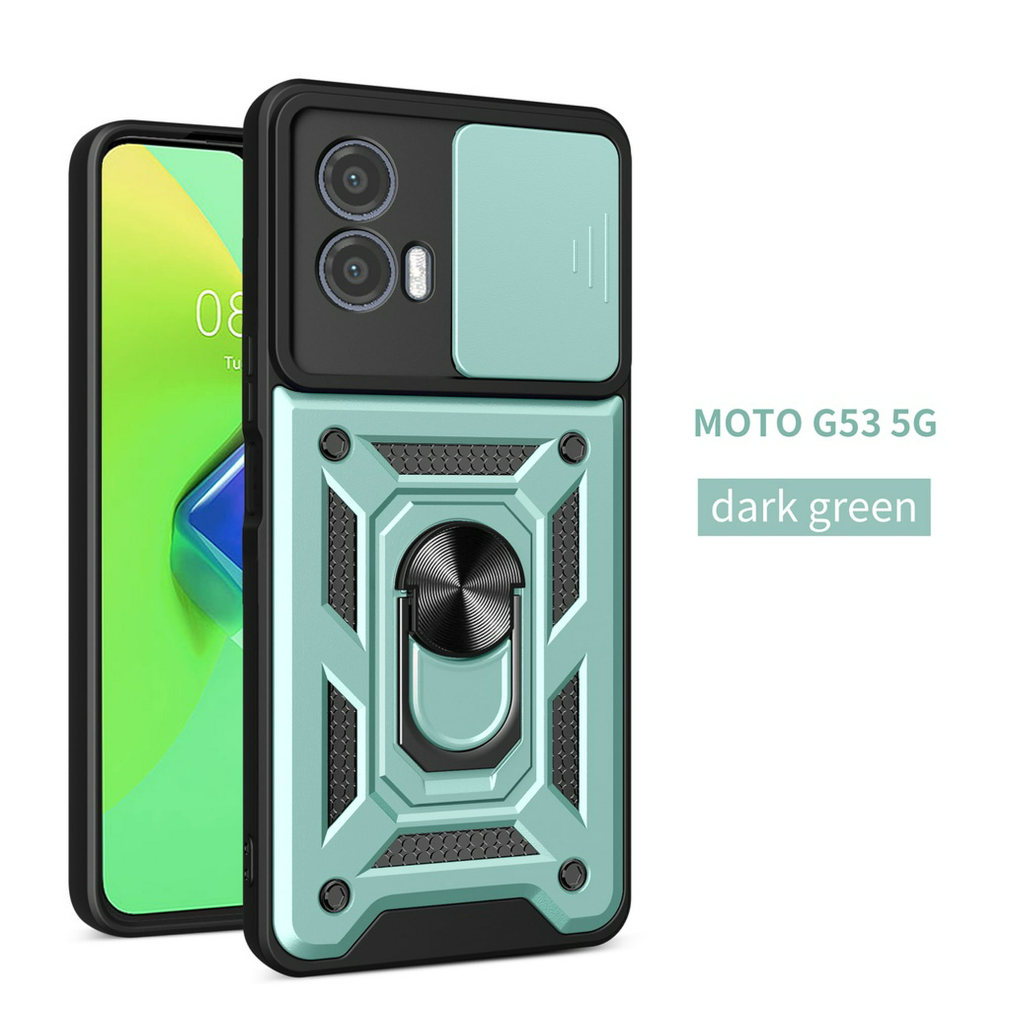 Motorola Moto G73 5G Funda Colgante transparente con cordón color Verde  Agua