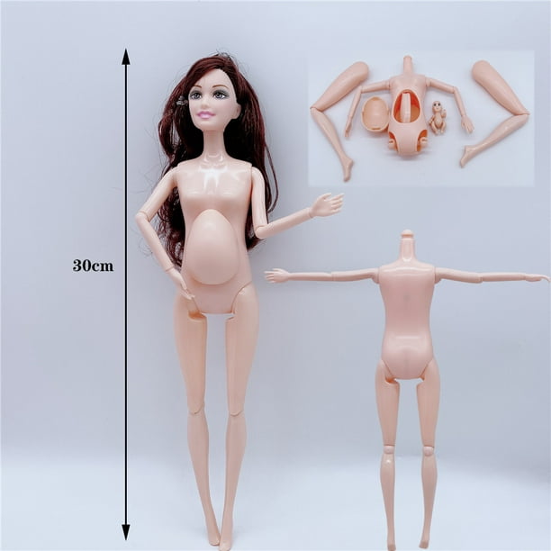 Muñeca Barbie embarazada: Las mujeres embarazadas tienen barrigas grandes,  dan a luz a bebés, una familia de cinco regalos, como juguetes para niños  en casa. oso de fresa Electrónica