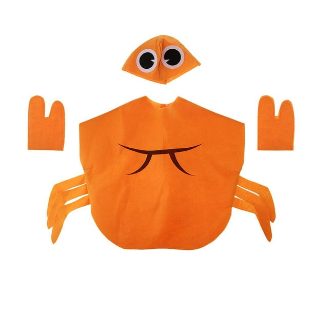 Disfraz Cangrejo Sombrero Naranja Animal Atractivo Sin Tejida