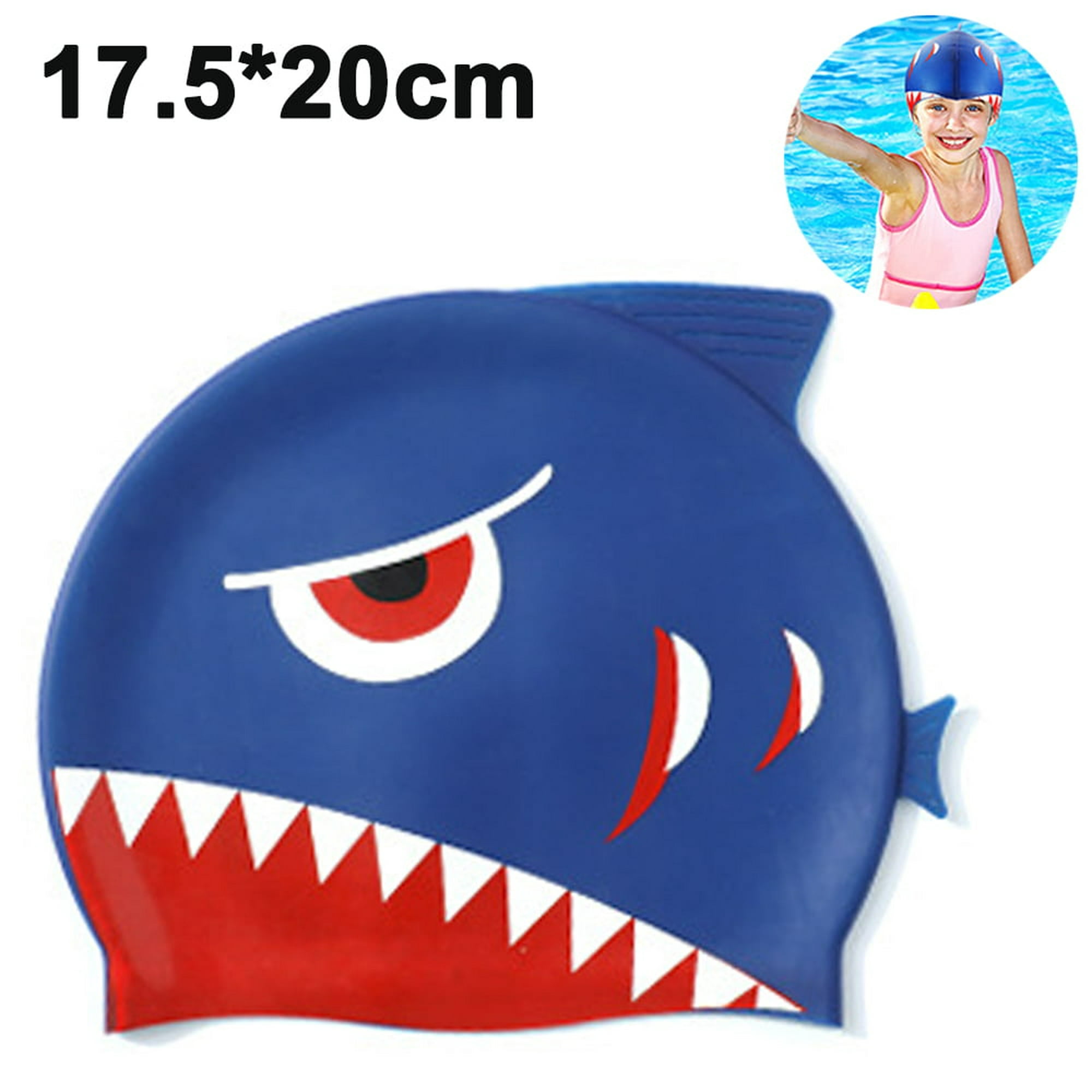 Zoggs Gorro de natación Junior Character Silicone Cap Shark Tiburón Azul  Niño