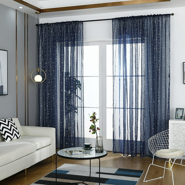 Sala de estar cortinas de encaje, Simple visualización de la ventana puede  levantar Sheer cortinas para salón o recámara Bay ventana Roam Ciegos
