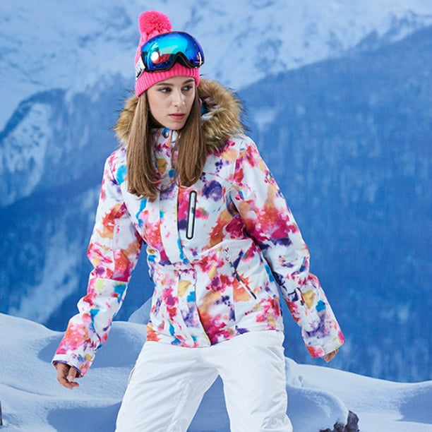  GYQWJPC Traje de esquí Chaqueta de esquí para mujer, traje de  esquí de invierno a prueba de viento, traje de esquí al aire libre,  camping, ropa de snowboard, traje de nieve (