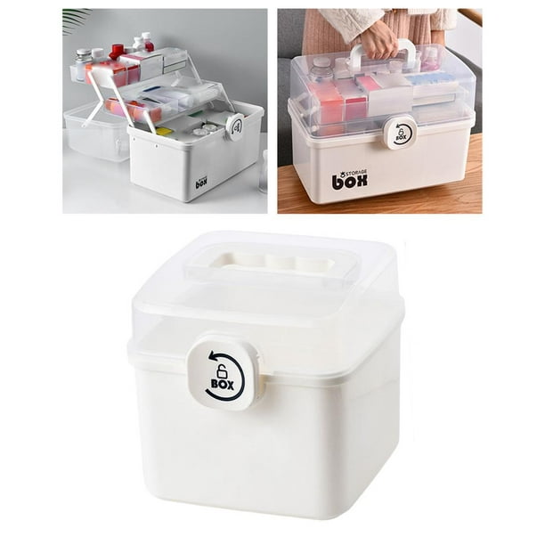 Recipientes de plástico para almacenamiento de medicamentos Organizador de  cajas de medicamentos Botiquín de para en nivel Sunnimix Botes de primeros  auxilios
