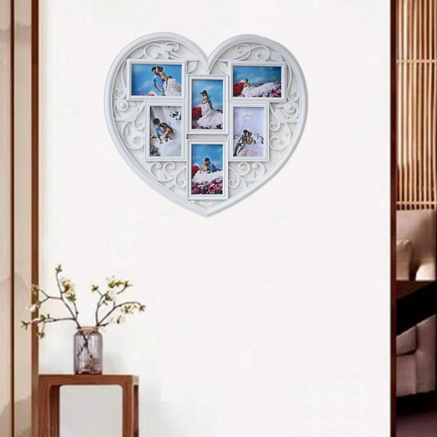  Múltiples marcos de fotos para pared, marco de fotos para  colgar en la pared, en forma de corazón, colección de amor, moderno, sala  de estar, dormitorio, juego de marcos de galería 