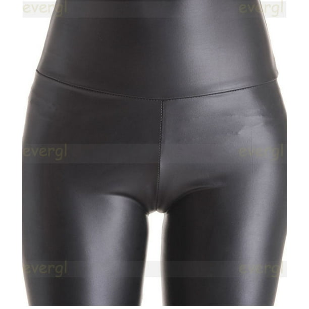 QNPQYX, Nuevas Mallas Elásticas De Piel Sintética Para Mujer, Mallas Negras  De Piel Sintética Con Nueve Pantalones Para Mujer, Mallas Sexis De Realce  Ajustadas De Cintura Alta De 7,94 €