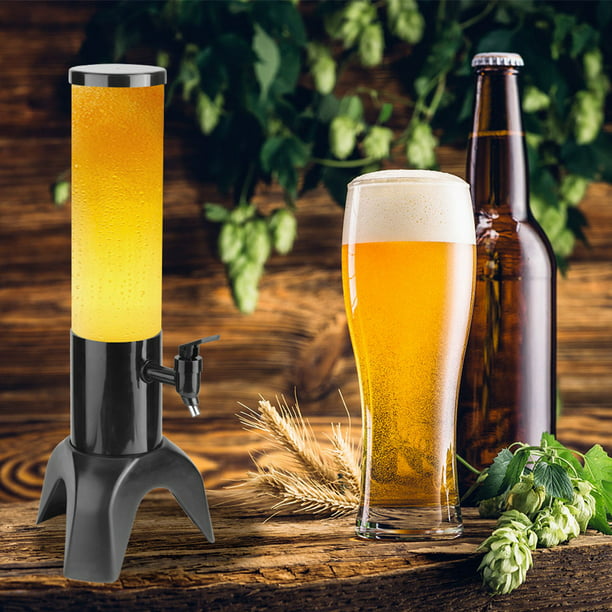 Dispensador de bebidas en torre de cerveza de 3 litros con dispensador de  bebidas de jugo LED, dispensador de bebidas frías para cocina, fiesta, bar