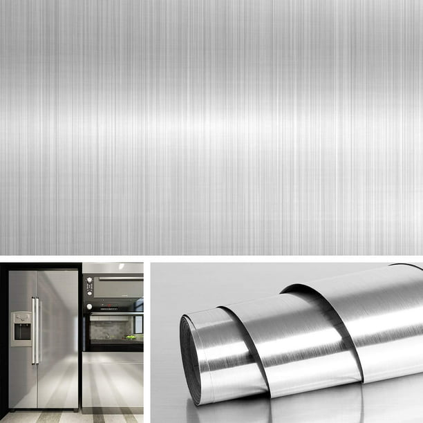 Papel Aluminio Autoadhesivo Para Cocina Plateado Muebles 3mt