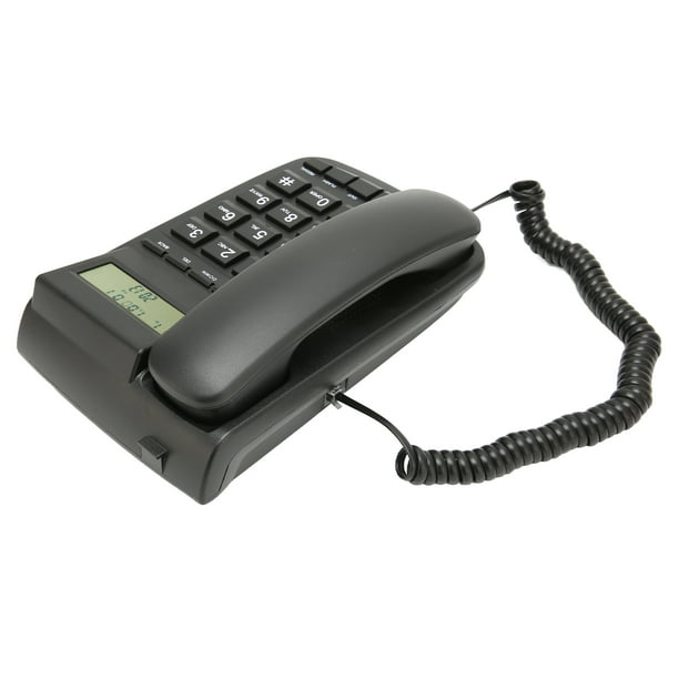Teléfono fijo con cable, teléfono escritorio con identificador llamadas,  pantalla LCD estable, clara, DTMF/FSK para