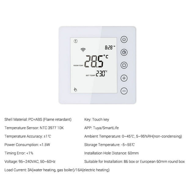 Termostato Caldera Gas 3A SmartLife APP Control WiFi Calefacción