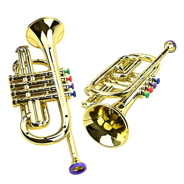 Trompeta Juguete de trompeta de saxofón para niños con 4 teclas de